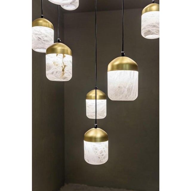 Glans Pendant Lamp by United Alabaster For Sale - Image 4 of 10