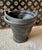 Antique English Black Leather Fire Bucket Some lovely wear and restitching/repair, all antique. 10 inches tall x 10 inches...