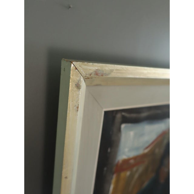 Mid-Century Modern 'A Moment to Read' Swedish Expressive Interior Oil Painting, Framed For Sale - Image 6 of 12