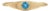 Swiss Blue Topaz Eye Signet Ring | 18k Yellow Gold Plated Band | Coastal Minimalist Gemstone Ring Us 7 For Sale