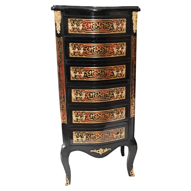 Boulle Inlay Chest Drawers Tall Boy Furniture For Sale