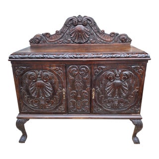 Early 20th Century Carved Mahogany Dining Server For Sale
