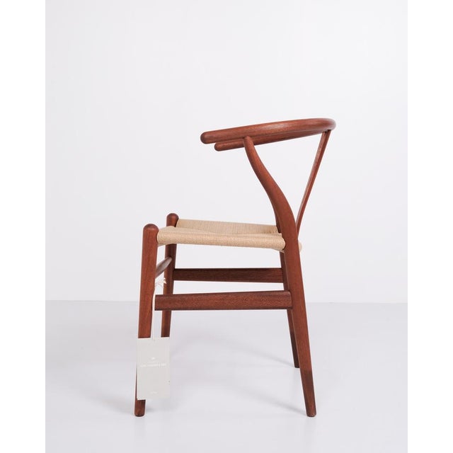 Model CH24 Wishbone Chairs in Mahogany and Wicker by Hans J. Wegner for Carl Hansen & Søn, 1990s, Set of 4 For Sale - Image 9 of 13