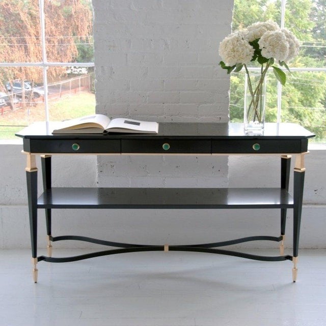 Not Yet Made - Made To Order Bolier Black Lacquer and Gold-Leaf Console Table by Decca Furniture, 2017 For Sale - Image 5 of 7