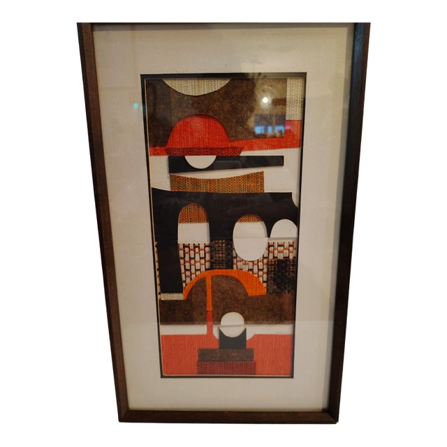 Mid Century Modern Mixed Media Collage For Sale