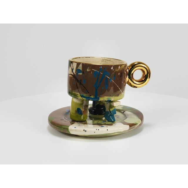 Gold Postmodern Pop Art Sculptural Tea Service by Juraj Mahalik for Art4, Slovakia, 1990s, Set of 10 For Sale - Image 8 of 18