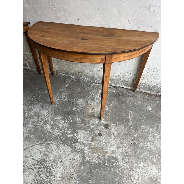 Demi-Lune Console Tables, 1800s, Set of 2 For Sale - Image 6 of 9