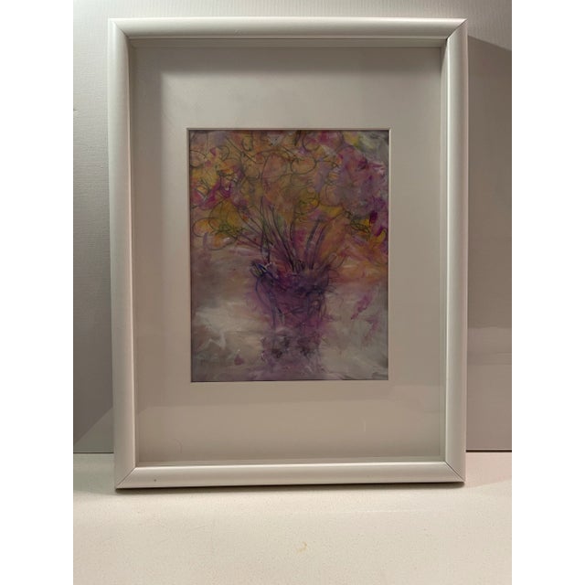 Original mixed media artwork. Abstract “Lilac Bouquet Excursion.” (Lennon Art Guild Original) Beautiful abstract flowers...