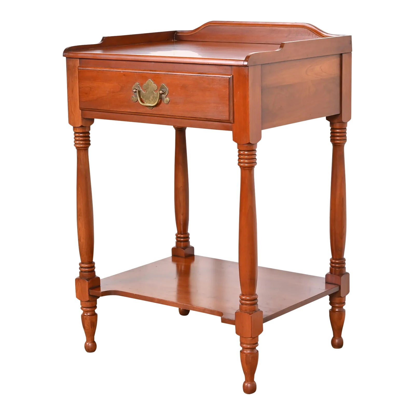 Henkel Harris American Colonial Cherry Wood Bedside Table, 1960s Chairish