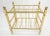 Solid Brass Tube Vintage Mid Century Modern Caddy Magazine Rack Ball Finial For Sale - Image 11 of 12