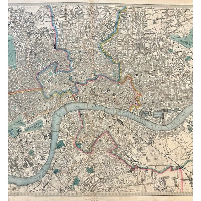 Map of London, England & Thames by Edward Stanford, 1857 For Sale - Image 4 of 5