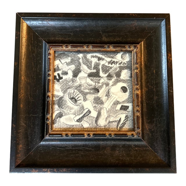 1940’s Original Abstract Expressionist Charcoal Drawing / Watercolor Painting For Sale