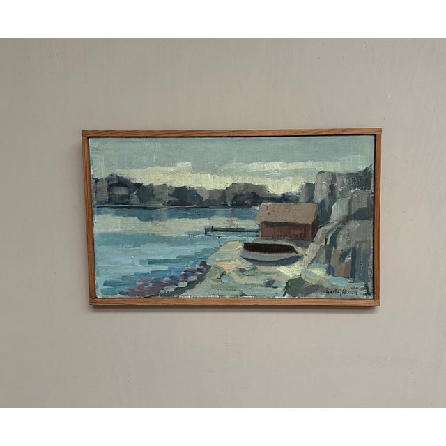 Gustaf Olsson, Seascape, 1950s, Oil Painting on Canvas, Framed For Sale - Image 4 of 18
