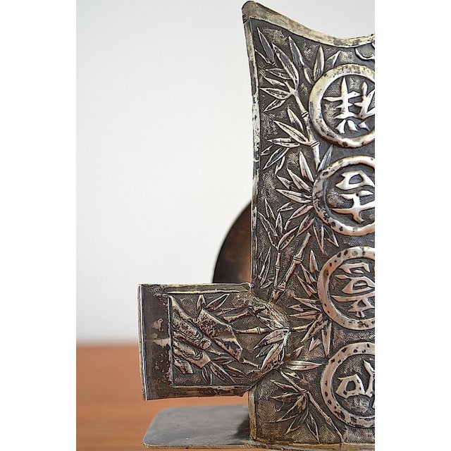 Silver Antique Chinoiserie Candlestick, 1890s For Sale - Image 8 of 12