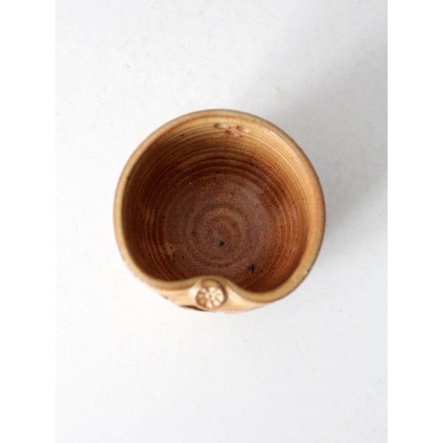 Brown Vintage Studio Pottery Heart Votive Candle Holder For Sale - Image 8 of 9