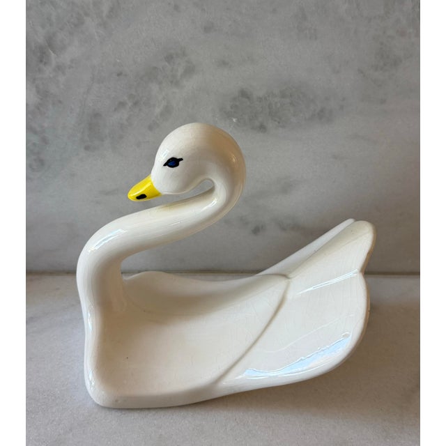 Children's Vintage Ceramic Swan Towel Holder For Sale - Image 3 of 9