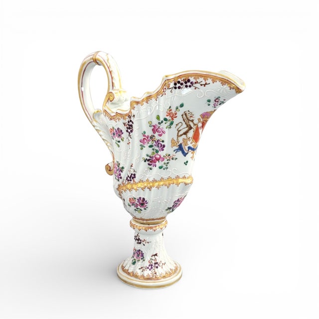 Ceramic Armorial Helm Ewer from Samson, Paris, France, Late 19th Century For Sale - Image 7 of 16