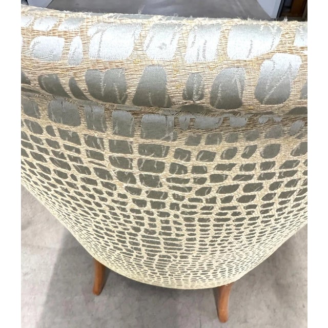 Silver Late 20th Century Upholstered Accent Arm Chair For Sale - Image 8 of 14