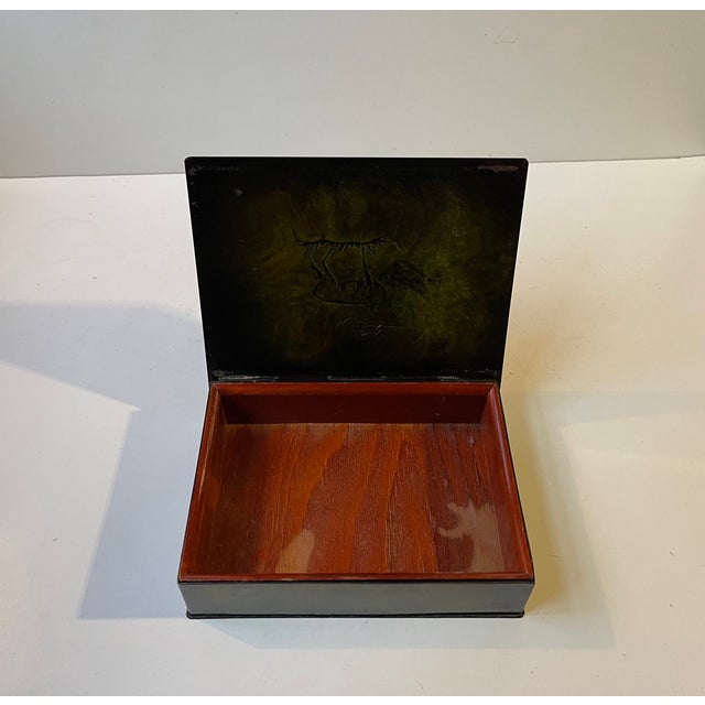 Art Deco Green Patinated Bronze Box by Holger Fridericias, 1930s For Sale - Image 10 of 12