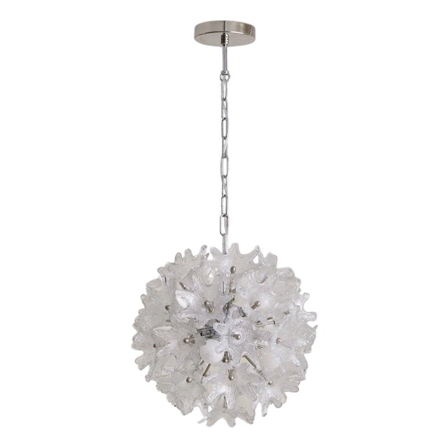 1960s Italian Murano Glass Flower Chandelier by Paolo Venini for VeArt For Sale