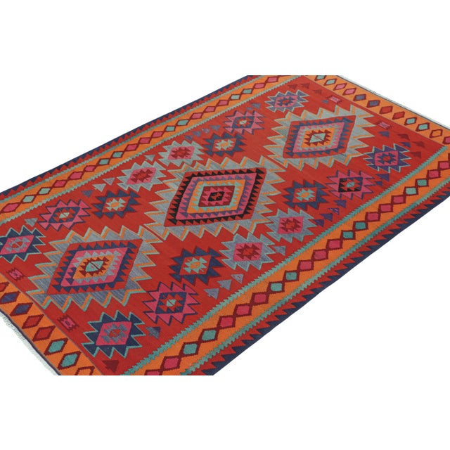 Tribal Vintage Northwest Persian Kilim in Red With Blue Medallions by Rug & Kilim For Sale - Image 3 of 7