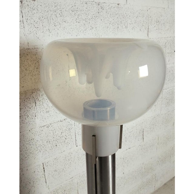 Mid-Century Modern Glass and Aluminium Floor Lamp attributed to Tony Zuccheri for Mazzega, 1970s For Sale - Image 3 of 12