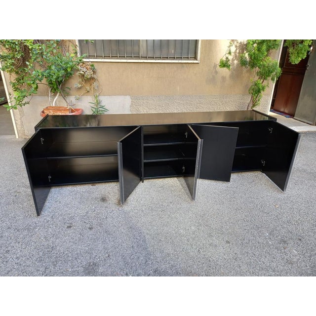 Mid-Century Modern Sideboard in Black Lacquer by Marco Zanuso for Elam, 1970s For Sale - Image 3 of 10