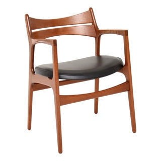 Vintage Danish Teak Carver Desk Chair by Erik Buch, 1960s For Sale