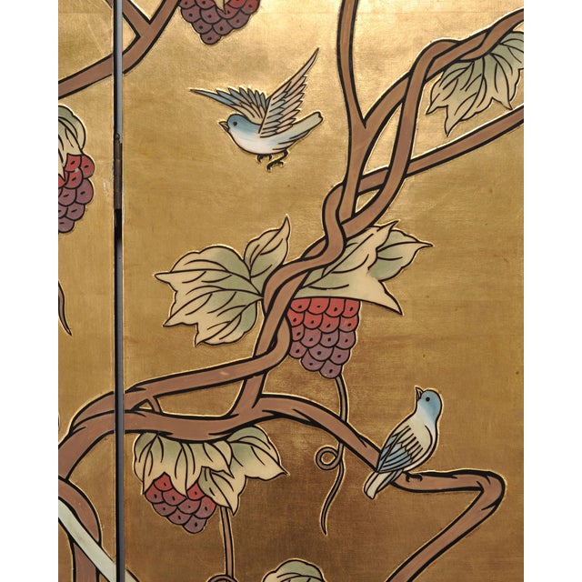 Chinese Export Flora and Fauna Gilt Coromandel Screen 8 Ft For Sale - Image 14 of 18