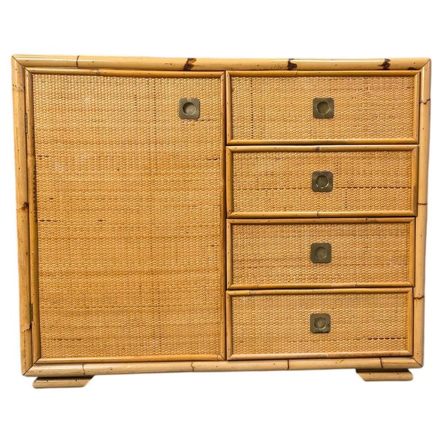 Wicker and Bamboo Cabinet from Dal Vera, Italy, 1970s For Sale - Image 12 of 12