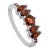 Regal Five-Stone February Birthstone Ring Made in 925 Sterling Silver - Size 7.5 For Sale