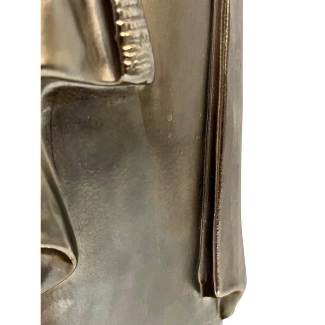 1980’s E. F. Chapman Dorothy Draper Trompe L’Oeil Style Silver Gray and Brass Lamp For Sale - Image 13 of 18