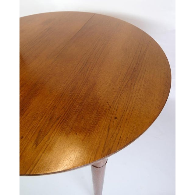 Round Teak Dining Table with Extension Leaves by Severin Hansen, 1960s For Sale - Image 3 of 16