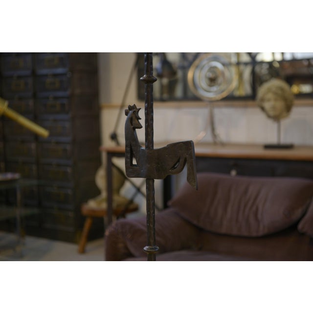Wrought Iron Floor Lamp in the style of the Marolles Workshops, 1950s For Sale - Image 6 of 10