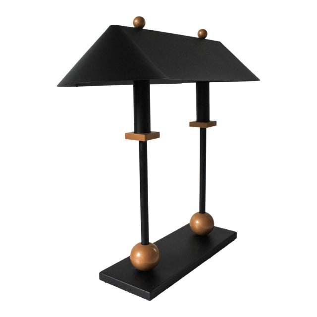 1980s Robert Sonneman for George Kovacs Memphis Style Post Modern Bankers Desk Lamp For Sale