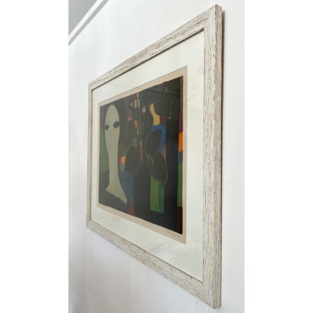 Andre Minaux Pochoir Numbered and Signed 147/150 Minaux Image Size: 25: 25" x 17" Framed Size: 36" x 28"