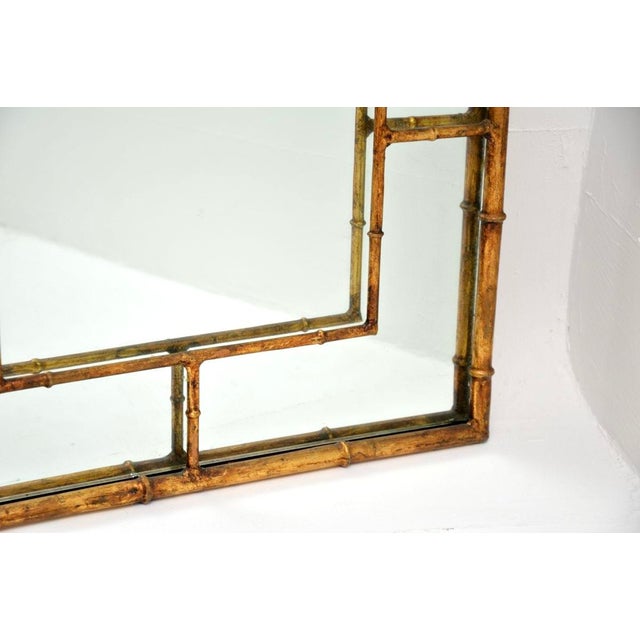 Metal Vintage Italian Gilt Metal Mirror, 1971 For Sale - Image 7 of 12