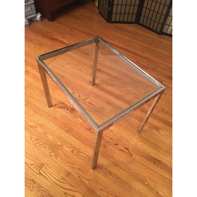 Metal Design Institute of America Chrome and Glass Side Table For Sale - Image 7 of 12