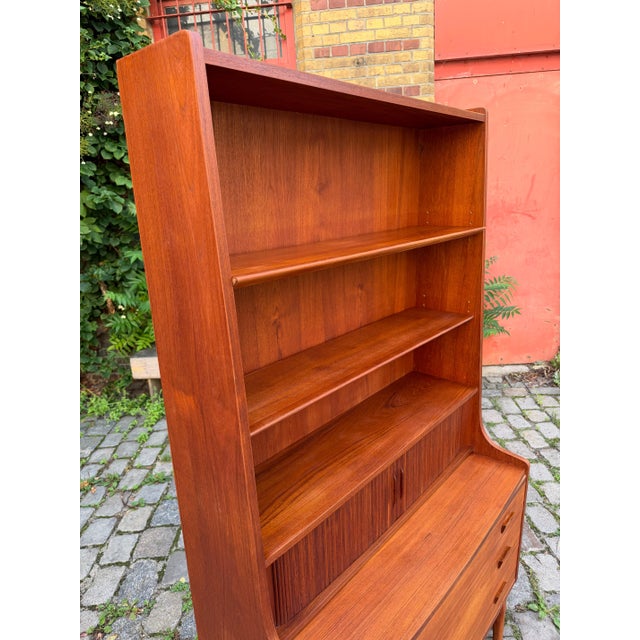 Teak Bookshelf with Secretary Desk by Johannes Sorth for Nexø For Sale - Image 3 of 11