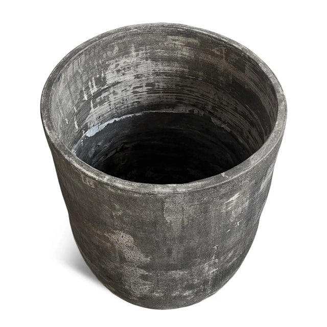 Aria Black Earth Ware Vintage Pot Planter For Sale - Image 4 of 5
