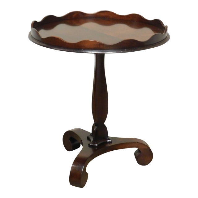 Baker Milling Road Empire Style Mahogany Round Pedestal Side Table
