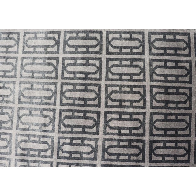 Black Modern Rug by Keivan Woven Arts All-Over Geometric Design in Gray and Black For Sale - Image 8 of 13