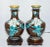 Chinese Cloisonné Enamel and Brass Thousand Flowers Vases - a Pair For Sale - Image 4 of 9