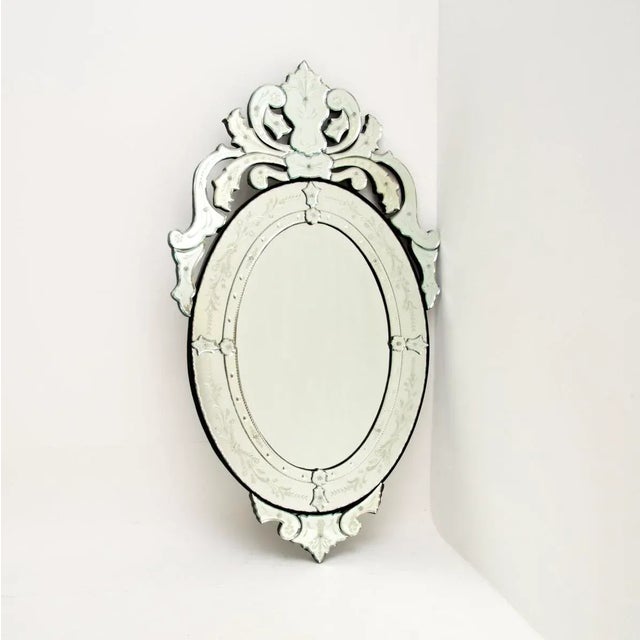 Glass Vintage Italian Venetian Murano Glass Mirror, 1970 For Sale - Image 7 of 7