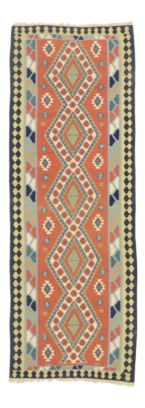 Vintage Persian Shiraz Kilim Runner Rug - 03'06 X 09'08
