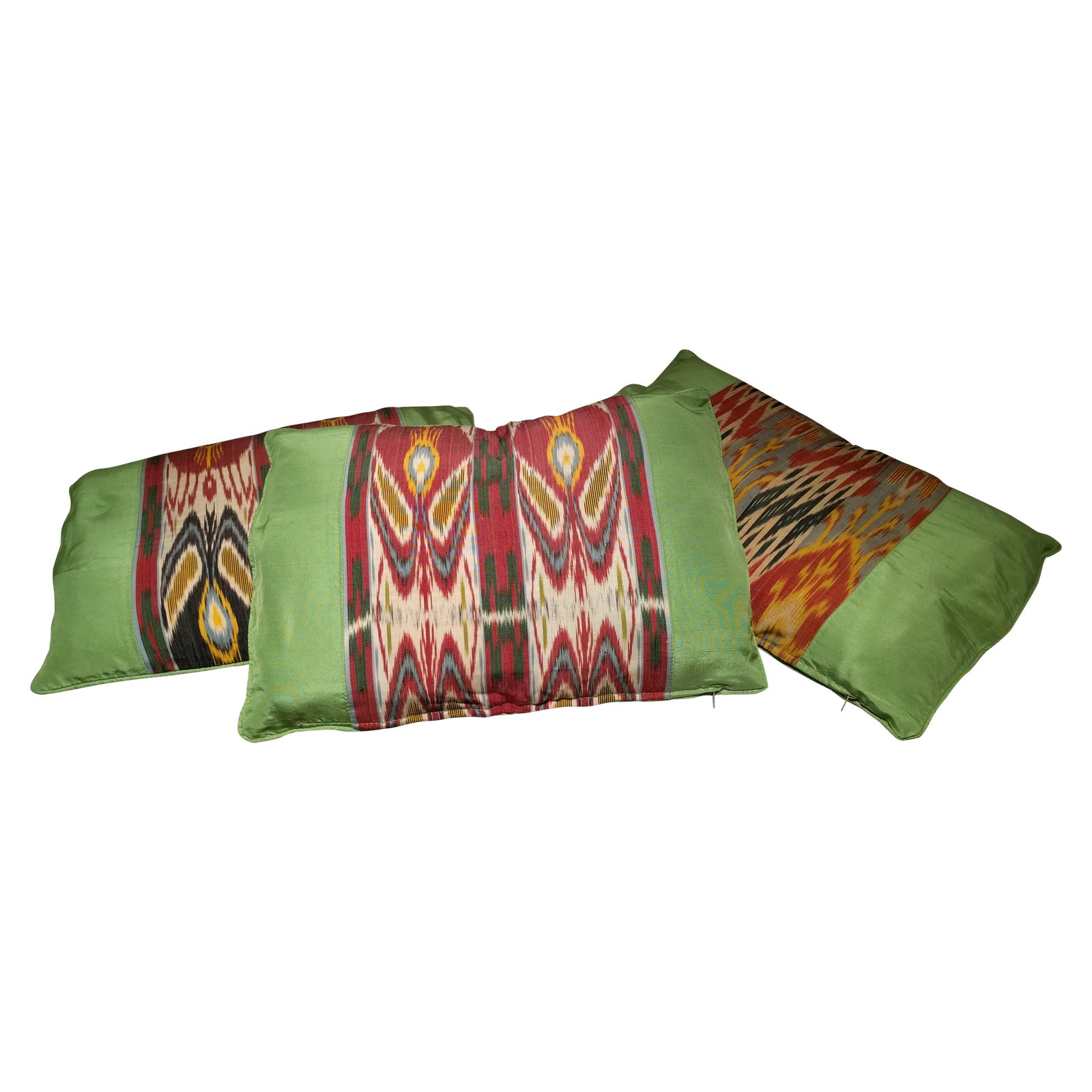 Custom Made Indian Silk Pillows Set of 3 Chairish