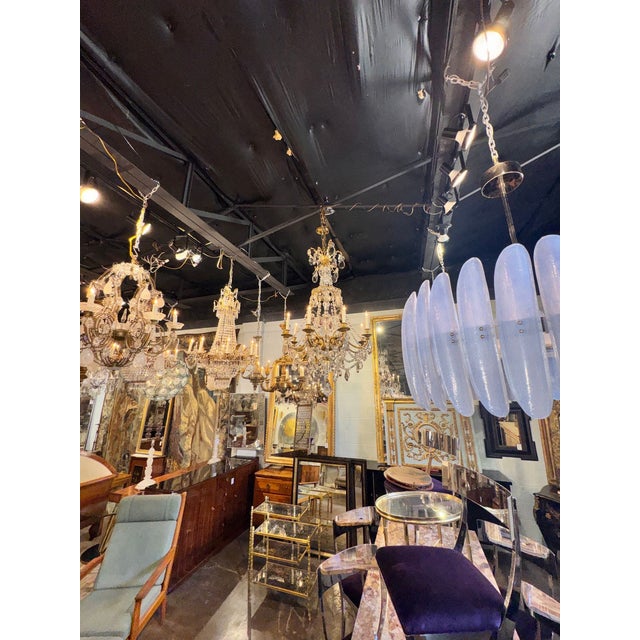 19th C. French Baccarat Manner Bronze and Crystal Chandelier For Sale - Image 4 of 9