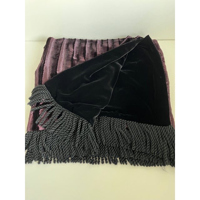 Art Deco Black Velvet Throw For Sale - Image 3 of 6
