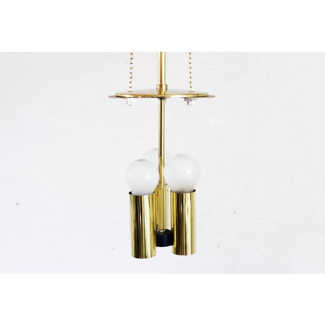 Opaline and Brass Ceiling Lamp from Glashütte Limburg, 1960s For Sale - Image 6 of 12