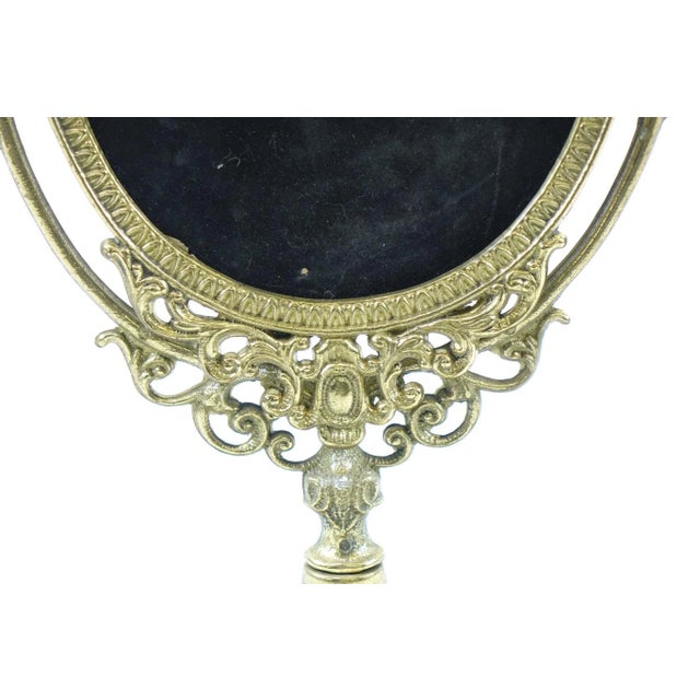 Antique European Brass Mirror Stand (Mirror not included) - 11" x 6" x 14"